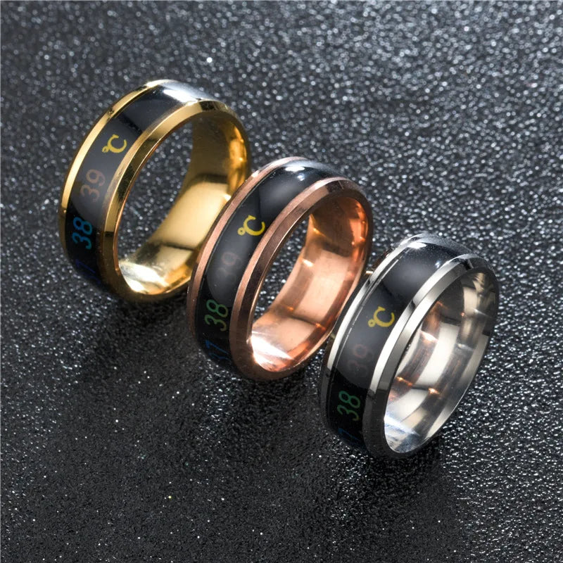 Smart Stainless Steel Multifunctional Ring For Couples Mood Changes Color